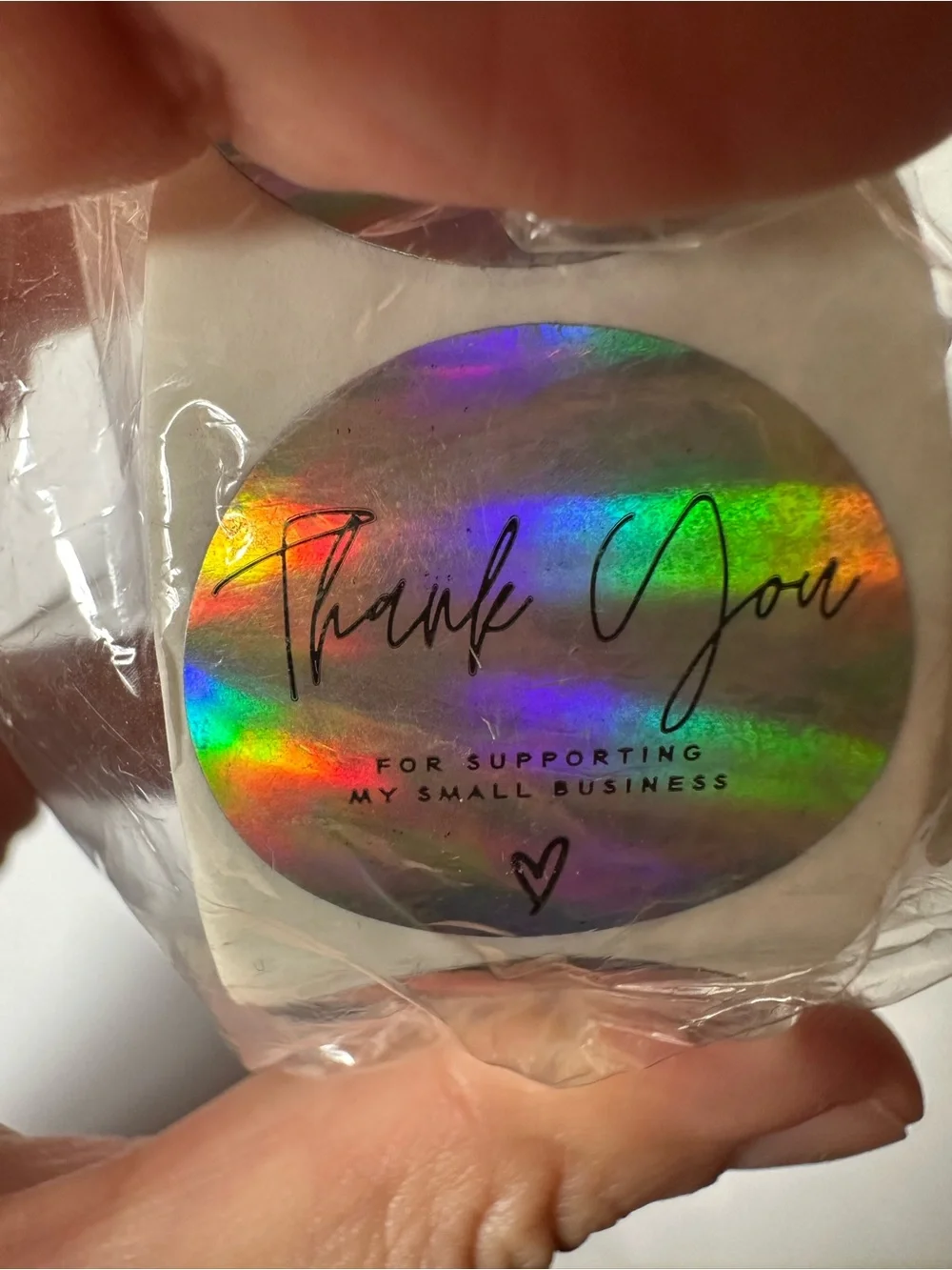 💜 NWT Holographic Circle Small Business Thank You Stickers (500 Stickers)